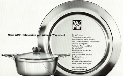 WMF Anzeige 1962 mit Wagenfeld Entwurf: Hotelgeräte/Hotelgeschirr